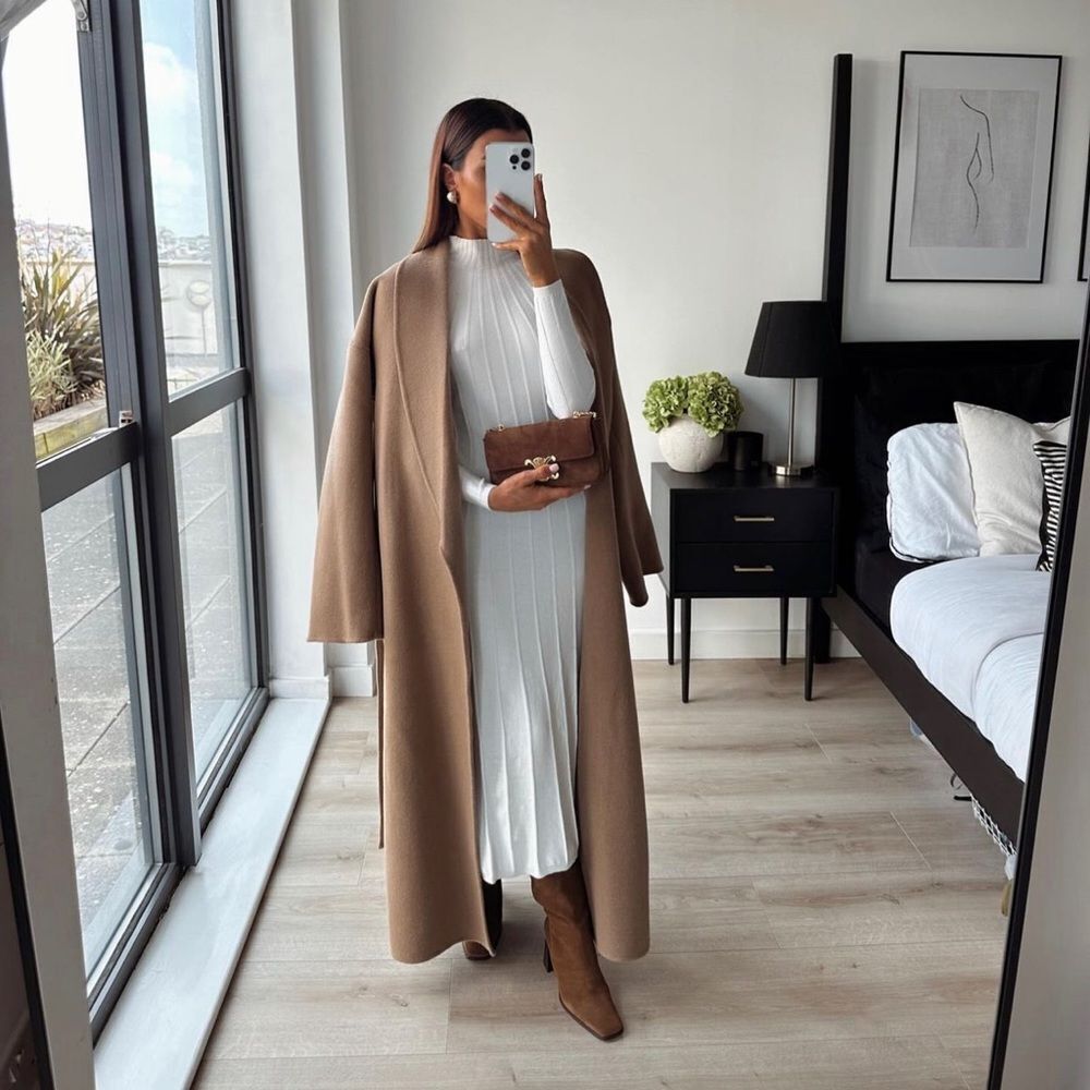 Iconic Mango 76% Wool Handmade Belted Coat Old Money - Picture 4 of 13
